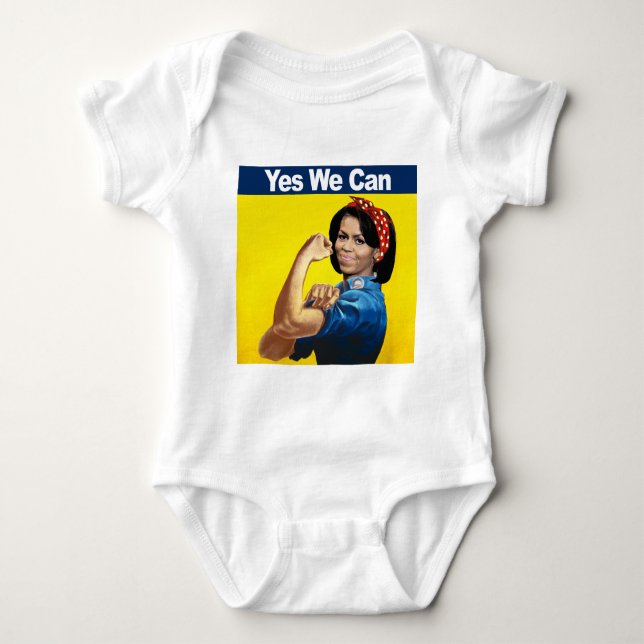 Michelle the Riveter - Yes we can.png Baby Bodysuit (Front)