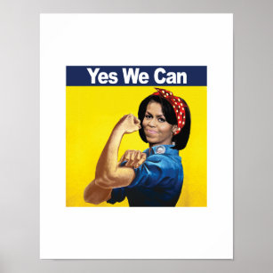 MICHELLE THE RIVETER - YES WE CAN -.png Poster