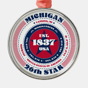 Michigan 26th State Christmas Ornament