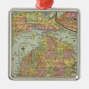 Michigan 3 metal ornament