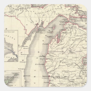 Michigan 5 square sticker