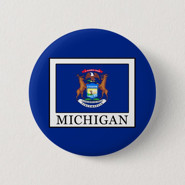 Michigan 6 Cm Round Badge (Front)