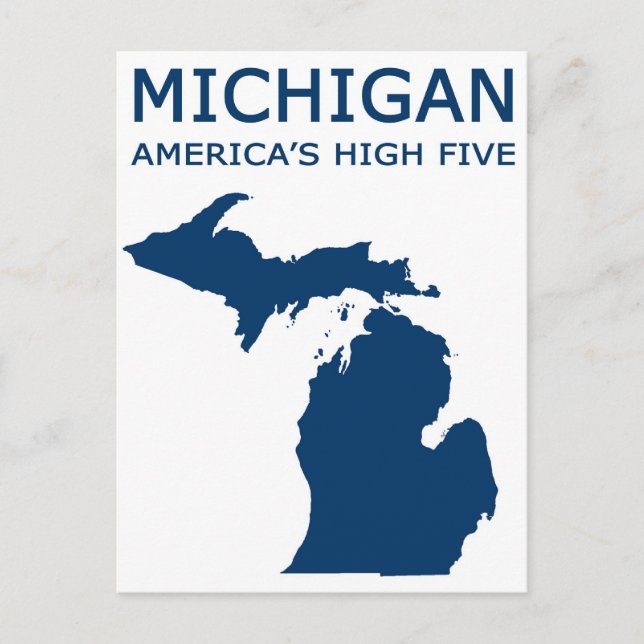 Michigan. America's High Five Postcard (Front)