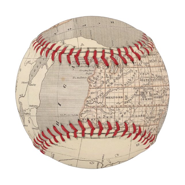 Michigan Atlas Map Baseball (Front)
