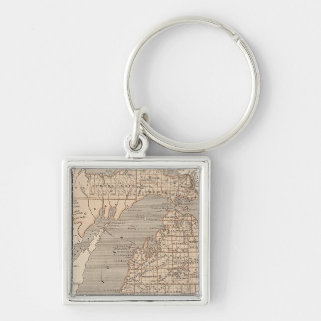 Michigan Atlas Map Key Ring (Front)