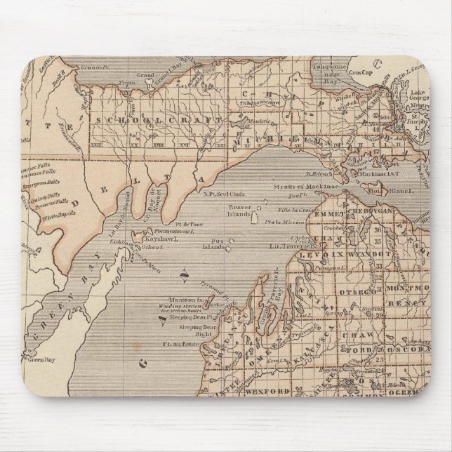 Michigan Atlas Map Mouse Pad (Front)