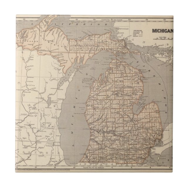 Michigan Atlas Map Tile (Front)