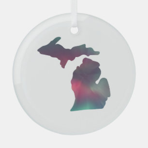 Michigan Aurora Christmas Glass Tree Decoration