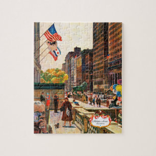 Michigan Avenue, Chicago by John Falter Jigsaw Puzzle