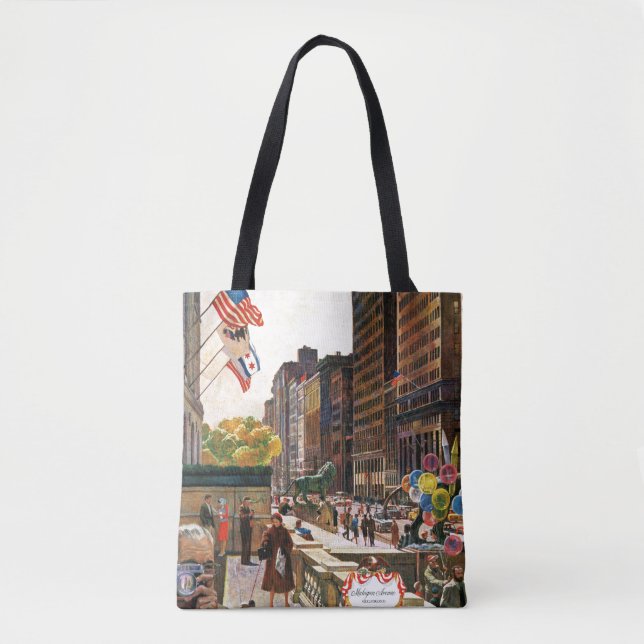 Michigan Avenue, Chicago by John Falter Tote Bag (Front)