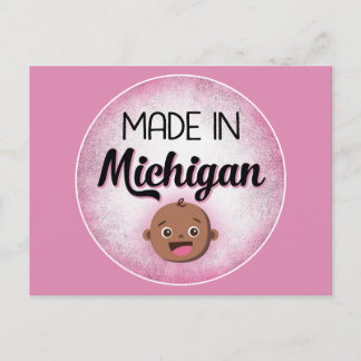 Michigan Baby Funny Pink African American Black Postcard