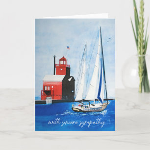 Michigan Big Red Lighthouse Card