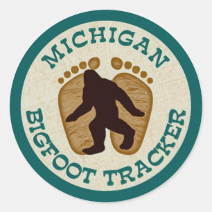 Michigan Bigfoot Tracker Classic Round Sticker