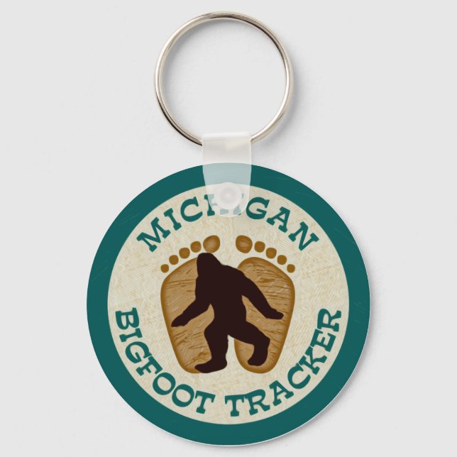 Michigan Bigfoot Tracker Key Ring (Front)