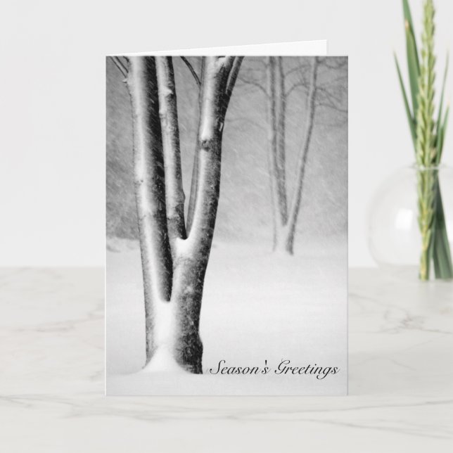 Michigan Blizzard Snow Covered Tree Greeting Card (Front)