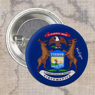 Michigan button, patriotic Michigan Flag fashion 3 Cm Round Badge