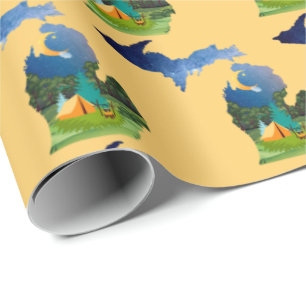 Michigan Campground Adventure Wrapping Paper