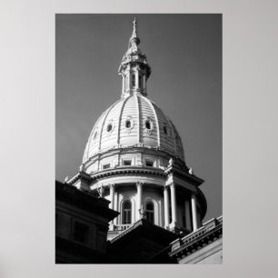 Michigan Capitol Building Poster
