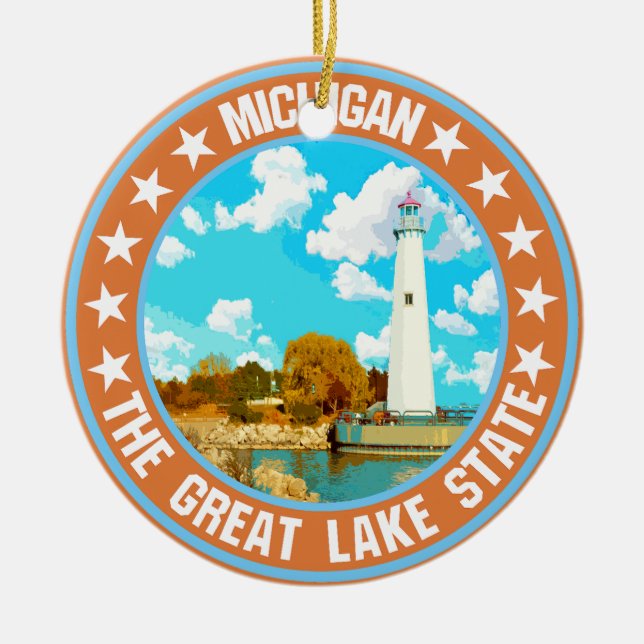 Michigan                                           ceramic ornament (Front)