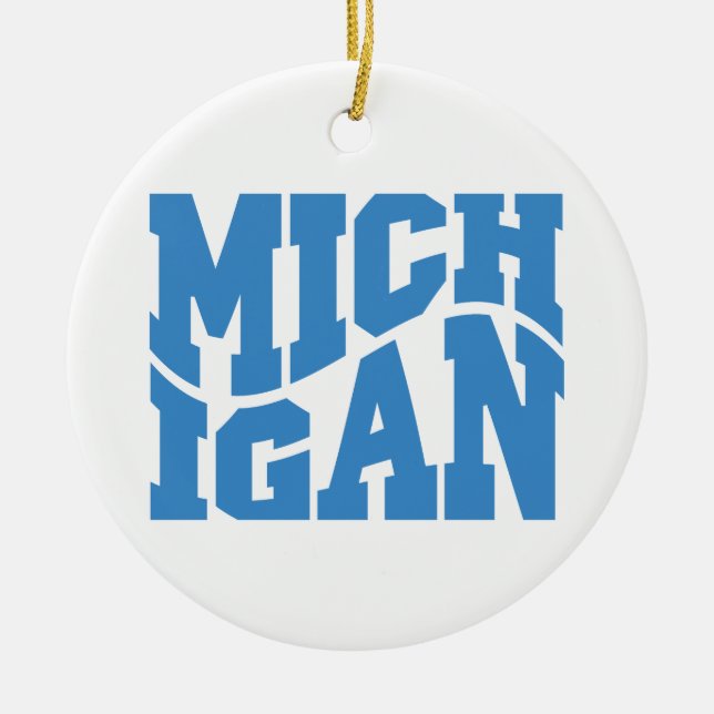 Michigan Ceramic Tree Decoration (Front)