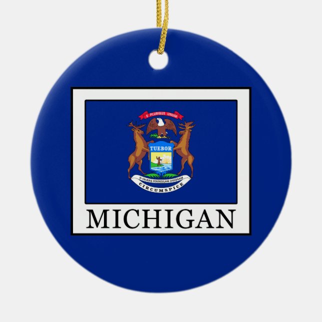 Michigan Ceramic Tree Decoration (Front)