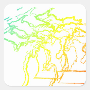 michigan chill blur square sticker