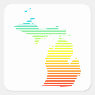 michigan chill fade square sticker