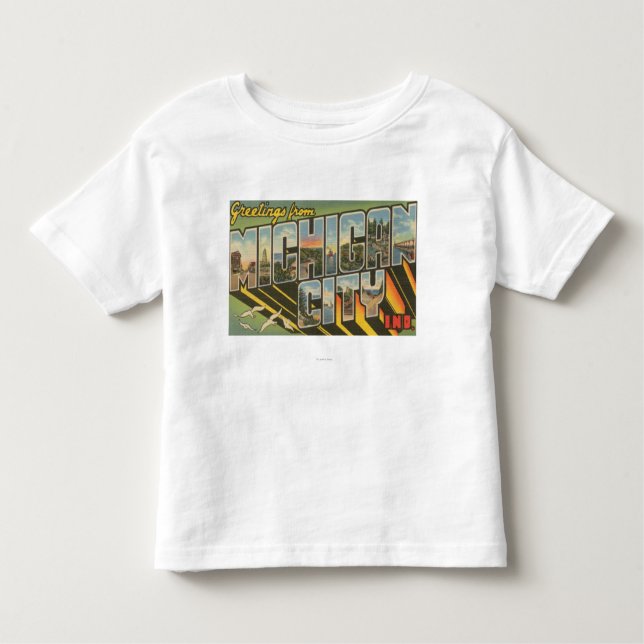 Michigan City, Indiana - Large Letter Scenes Toddler T-Shirt (Front)