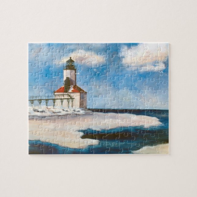 Michigan City Lighthouse Jigsaw Puzzle (Horizontal)
