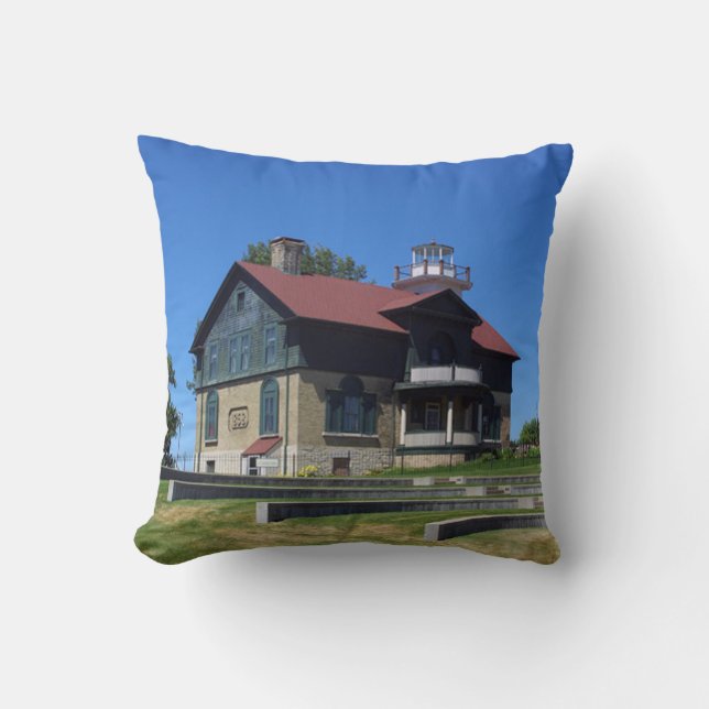 Michigan City Lighthouse Pillow (Front)