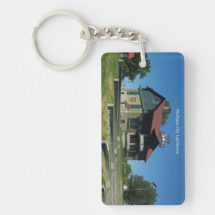 Michigan City Lighthouse rect. acrylic key chain