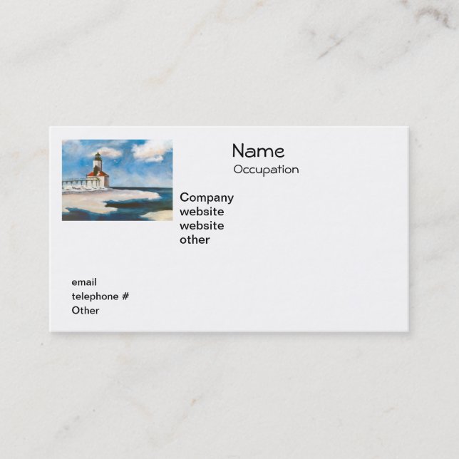 Michigan City Lighthouse Return Address Labels Business Card (Front)
