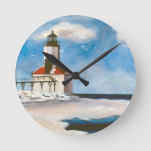 Michigan City Lighthouse Wall Clock