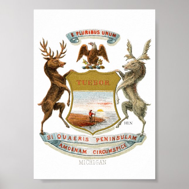 Michigan Coat of Arms Poster (Front)