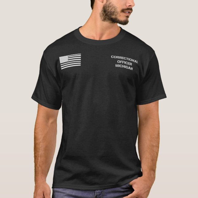 Michigan Correctional Officer Thin Grey Line T-Shirt (Front)