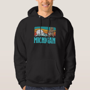 Michigan Cute Banjo Bear Graphic Hoodie