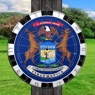 Michigan Dartboard USA & Michigan Flag /game board