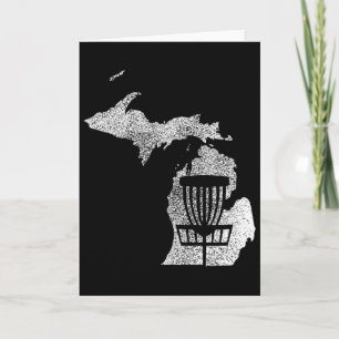 Michigan Disc Golf State With Basket Distressed Gr Card