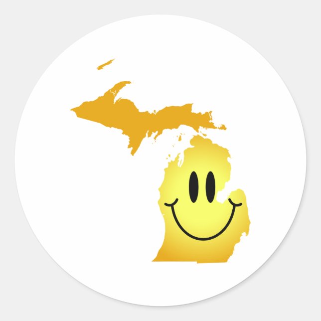 Michigan Face Classic Round Sticker (Front)