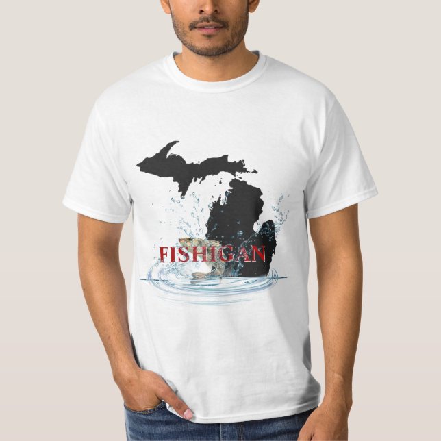 Michigan Fisherman Humour T-Shirt (Front)