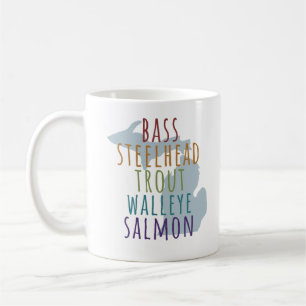 Michigan Fishing Mitten State Mug