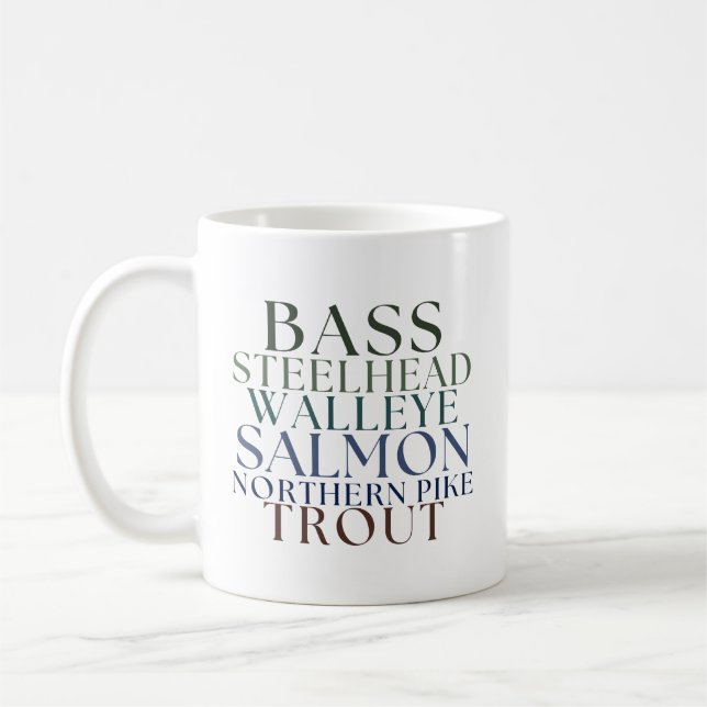 Michigan Fishing Theme Coffee Mug (Left)