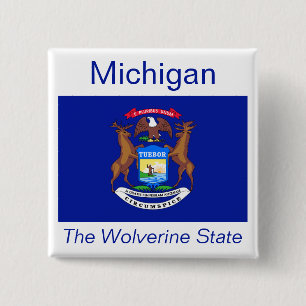Michigan Flag Button