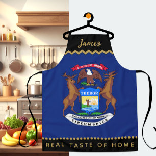 Michigan Flag Chefs Apron, Michigan Apron