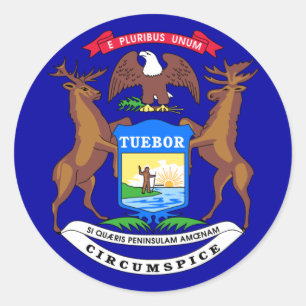 Michigan Flag Classic Round Sticker