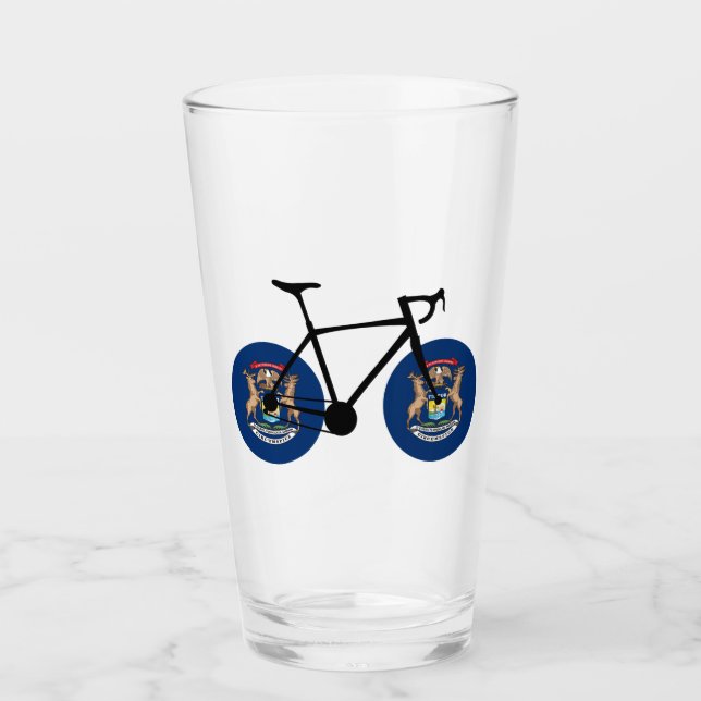 Michigan Flag Cycling Glass (Front)
