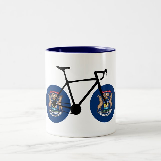 Michigan Flag Cycling Two-Tone Coffee Mug (Center)
