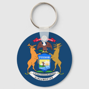 Michigan flag key ring