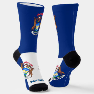 Michigan Flag Patriotic, USA State Premium Socks