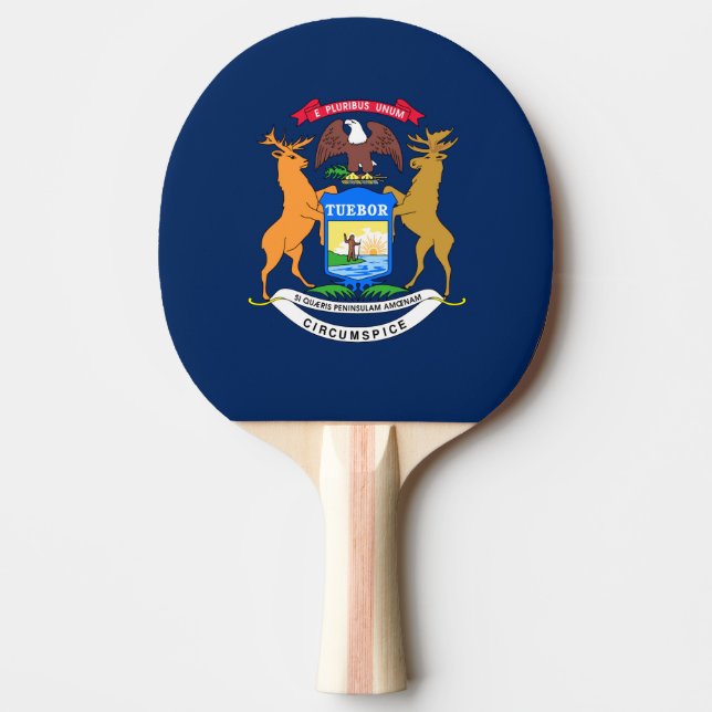 Michigan flag ping pong paddle (Front)